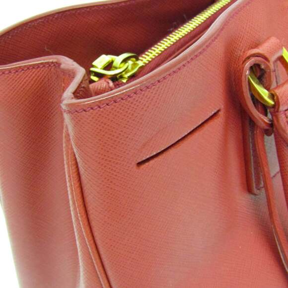 Prada Saffiano Galleria BN1874 Women's Leather Handbag,Shoulder Bag Fuoco,Red... - Picture 10 of 16